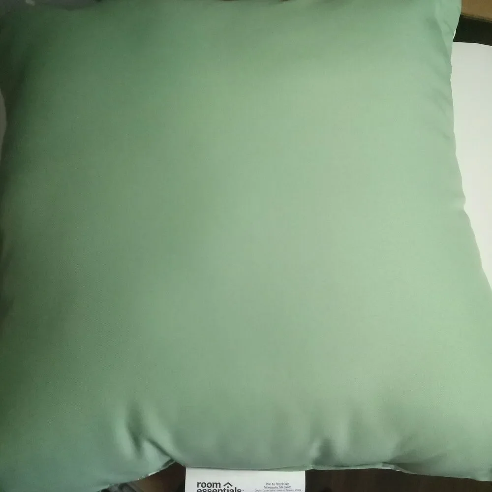 Room Essentials Green Striped Outdoor Pillow 17